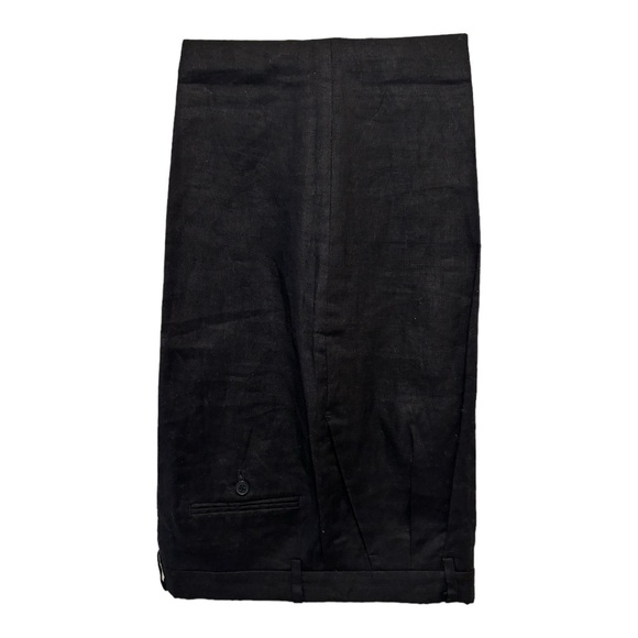 Trousers Only New York Women's Size 12 Black Tapered Leg Linen Pants - Picture 8 of 8